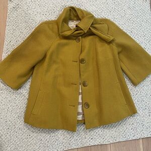 Anthropologie Vintage Inspired  Yellow/Green Cape Jacket